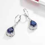 Red Green Austrian Crystal Drop Earrings 18k Silver Jewelry