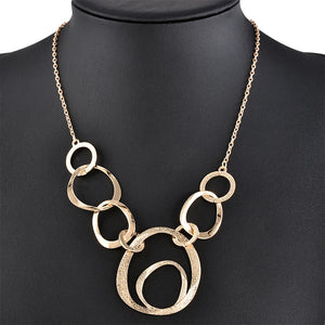 Classical Annulus Chocker Pendant Necklace Women Statement Sweater Necklace