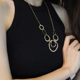 Classical Annulus Chocker Pendant Necklace Women Statement Sweater Necklace