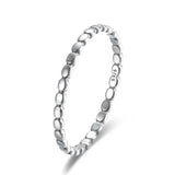 925 Sterling Silver Oval Beads Finger Ring Women's Jewelry