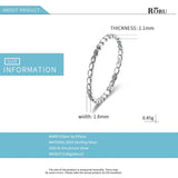 925 Sterling Silver Oval Beads Finger Ring Women's Jewelry