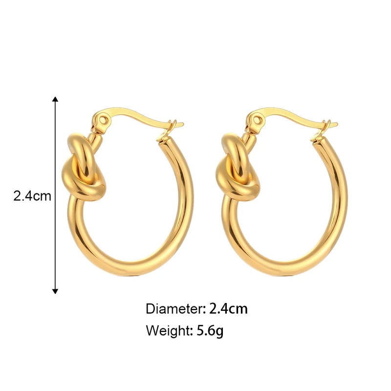 18K Plated Stainless Steel Hoop Earrings for Women