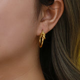18K Plated Stainless Steel Hoop Earrings for Women