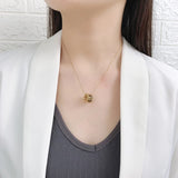 Classic Stainless Steel Hollow Roman Numeral Pendant
