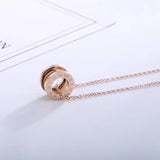 Classic Stainless Steel Hollow Roman Numeral Pendant