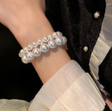 Vintage Pearl Bracelets Elastic Bead Strand Sweet Women Jewelry