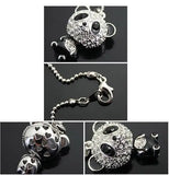 Women's Panda Pendant Sweater Chain Necklace Rhinestone Charm Jewelry