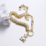 Classical Rhinestone Panda Pendant Sweater Chain Necklace For Women