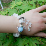 Classical Bai Yulan Fish Fresh Flowers Elastic Crystal Bracelet