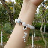 Classical Bai Yulan Fish Fresh Flowers Elastic Crystal Bracelet