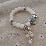 Classical Bai Yulan Fish Fresh Flowers Elastic Crystal Bracelet