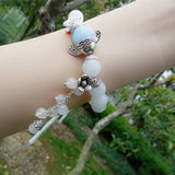 Classical Bai Yulan Fish Fresh Flowers Elastic Crystal Bracelet