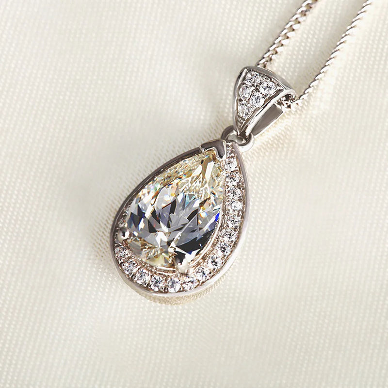 Pink Citrine Crystal Diamond Pendant Necklace for Women