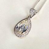 Pink Citrine Crystal Diamond Pendant Necklace for Women