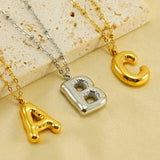 Bubble Letter Necklace Balloon Initial 18k Chain Alphabet Choker
