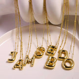 Bubble Letter Necklace Balloon Initial 18k Chain Alphabet Choker