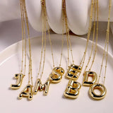 Bubble Letter Necklace Balloon Initial 18k Chain Alphabet Choker