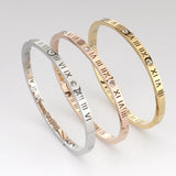 Classic Hollow Roman Numeral Steel Bracelet for Women