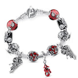 Classic Love Key Charm Bracelet With Heart Beads Pendant