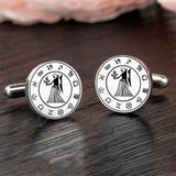 Zodiac Constellation Cufflinks Stainless Steel Wedding Jewelry