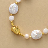 Classy Baroque Pearl Plated Beads Charm Bracelet
