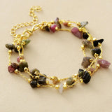 Elegant Multi-strand Tourmaline Bracelet for Women