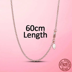 925 Silver Clavicle Chain Link Choker Necklace Lobster Clasp