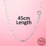 925 Silver Clavicle Chain Link Choker Necklace Lobster Clasp Party Jewelry