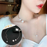 Pearl Clavicle Chain Necklace for Women Wedding Jewelry Collar