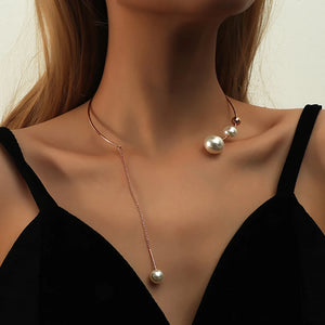Pearl Clavicle Chain Necklace for Women Wedding Jewelry Collar