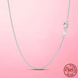 925 Silver Choker Necklace Clavicle Chain Link Lobster Clasp Necklaces