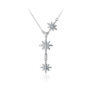 S925 Sterling Silver Star Pendant Clavicle Chain Necklace for Women