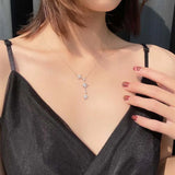 S925 Sterling Silver Star Pendant Clavicle Chain Necklace for Women