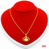 Clavicle Euro Copper Gold-plated Love Pendant Necklace Women's