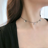Clavicle Short Chain Necklace Silver 925 Punk Gothic Chocker