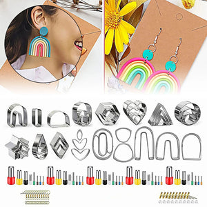 Clay Earring Cutter & Hook Stencil Set - Key Chain Design