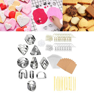 Clay Earring Cutters with Earring Cards and Hooks