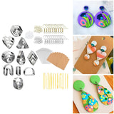 Clay Earring Cutters with Earring Cards and Hooks