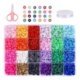 Clay Flat Beads 6mm 24 Colors DIY Craft Gift Elastic String