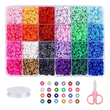 Clay Flat Beads 6mm 24 Colors DIY Craft Gift Elastic String