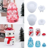Christmas Silicone Molds Xmas Tree Snowman Storage Box Mold