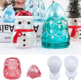 Christmas Silicone Molds Xmas Tree Snowman Storage Box Mold