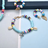 Polymer Clay Necklace Set Bohemian Surfer Beads Bracelet DIY Jewelry