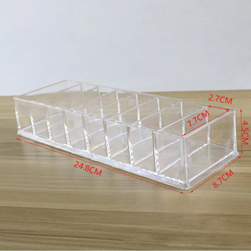 Clear Acrylic 16 Grids Makeup Organizer Lipstick Brushes Holder