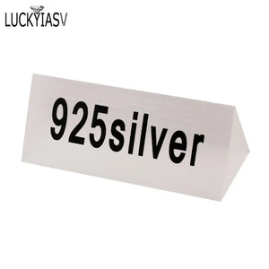Clear Acrylic 925 Silver Signage Counter Display Tag Card Jewelry Store