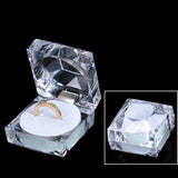 Clear Acrylic Crystal Ring Earrings Display Boxes Storage Organizer