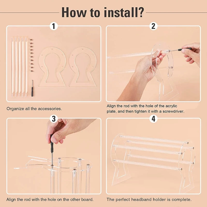 Acrylic Headband Holder Jewelry Display Stand
