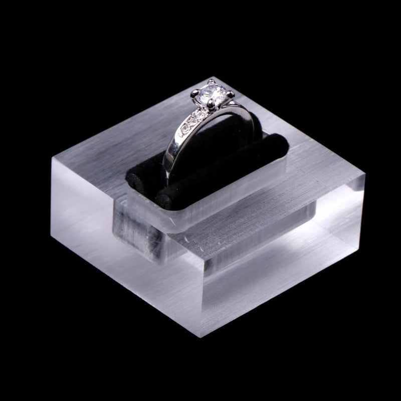 Clear Acrylic Ring Display Stand Jewelry Store Showcase Holder