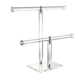 Clear Acrylic Round Bracelet Display Holder 2 Tier T-Bar Jewelry Display