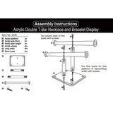 Clear Acrylic Round Bracelet Display Holder 2 Tier T-Bar Jewelry Display